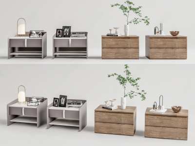 现代床头柜3D模型下载